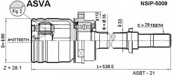 ASVA NSIP-5009 Joint Kit, drive shaft